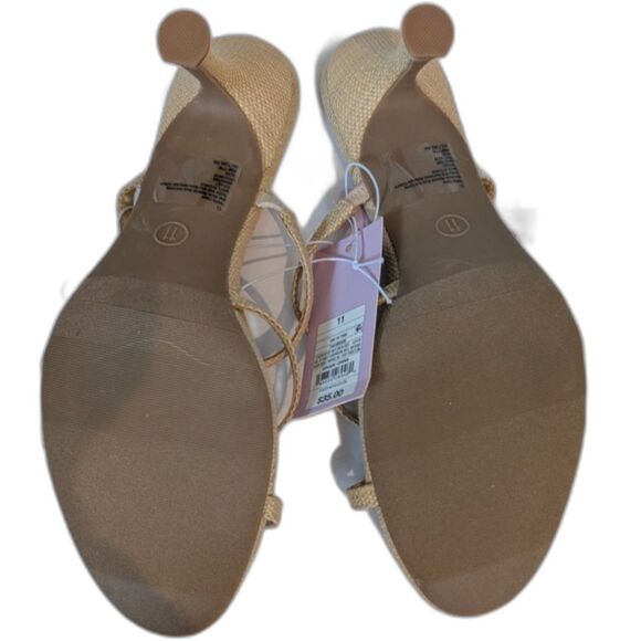 Women's Brodie Strappy Raffia Charm Heels -Wild Fable- Tan Size 11 - Picture 7 of 7